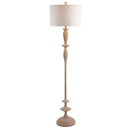 Jonathan Y Aldrin 63.5" Resin LED Floor Lamp, Brown wood finish JYL3061A