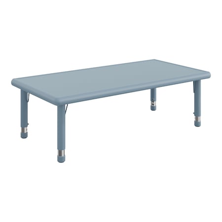 Flash Furniture Commercial Plastic Adjustable Height Classroom Activity Table-Dusty Blue, 48x24 YU-YCX-001-2-RECT-TBL-DSTYBL-GG