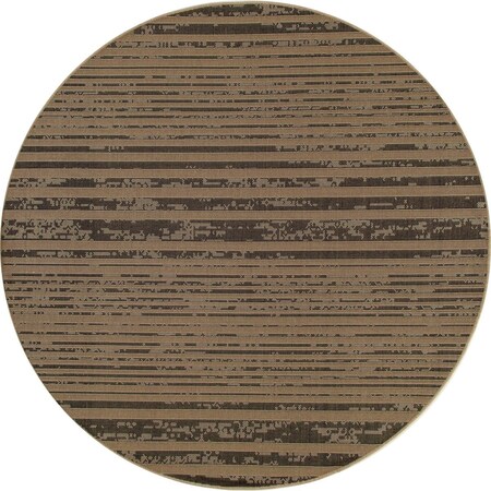 Standalone 8 ft. Plymouth Collection Complete Flat Woven Indoor & Outdoor Round Area RugBeige ST758370