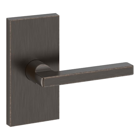 Baldwin Passage Square Lever and Contemporary 5in Rose with 6AL Latch and Dual Strike Venetian Bronze PSSQUCFR112