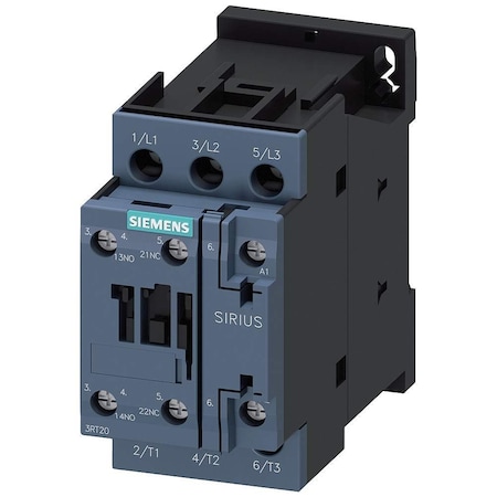 Siemens SIRIUS Power Contactor, Size S0, 3-Pole, 25A, 11 kW, 110/120 VAC Coil, 1NO+1NC 3RT2026-1AK60