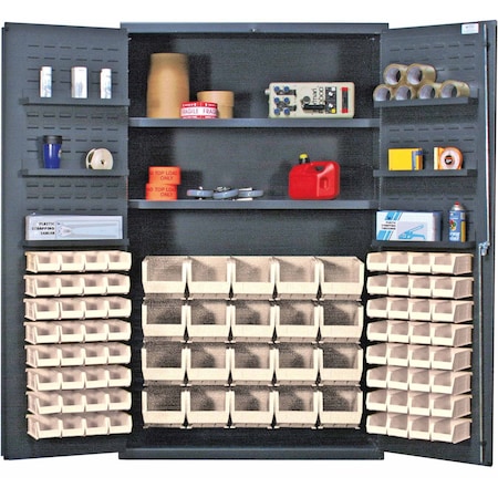 Quantum Storage Systems STORAGE CABINET W/84 IVORY BINS QSC-4804IV