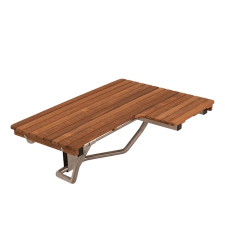 Homeroots 14" X 30" Brown Teak Rectangular Shower Bench 549339