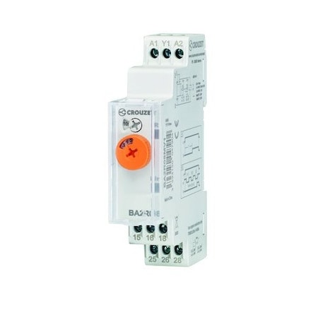 Crouzet Syr-Line Double Output Timer BA2R, 12-240 VAC/DC, 2 C/O, 8 A, 0.1 s - 10 days, 10PK BA2R08MV1
