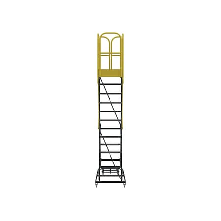 Ballymore 162 in H Steel Rolling Ladder, 12 Steps PL123228P