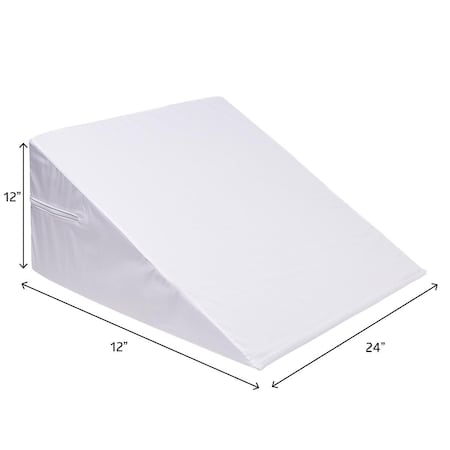 Medline Reusable Polyester-Covered Foam Positioning Wedge, 12in High w 24in x 24in Base, 2PK MSC019703