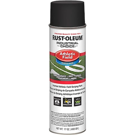 Rust-Oleum Industrial Choice AF1600 System Athletic Field Inverted Striping Paint, Black, 17 oz 318195