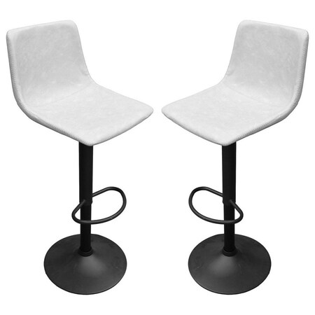Leisuremod Tilbury Modern Adjustable Bar Stool With Footrest and 360-Degree Swivel, Light Grey, 2PK TS29LGR2