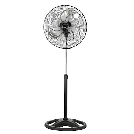 Powerzone PowerZone CZHVP18EXP High-Velocity Pedestal Fan, 3-Blade, 3-Speed, 120 V, Black CZHVP18EXP