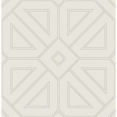 A-Street Prints Voltaire Grey Beaded Geometric Wallpaper 2973-87371
