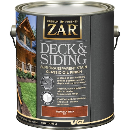 Zar Semi-Transparent Deck & Siding Stain Sedona Red 1 Gal. 832885