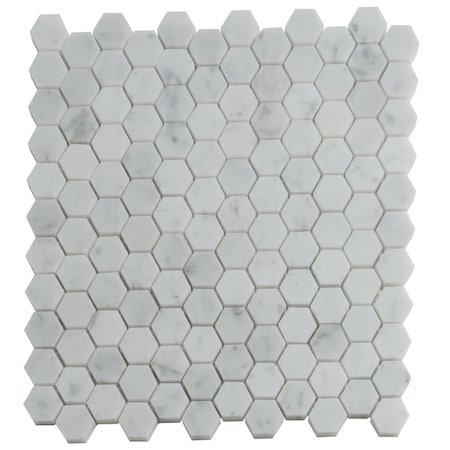 Apollo Tile 11x12 Bianco Carrara Marble Honed Floor and Wall Mosaic Tile 4.55 sqft/case, 5PK APLKB88G02HA