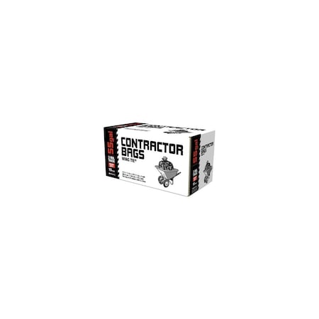 Sunbelt Contractor Trash Bags, Wing Ties, Black, 3 Mil, 55 Gallons, 15-Ct. 1628318