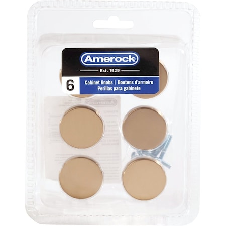 Amerock Versa 1.375'' Dia. Round Champagne Bronze Cabinet Knob, 6PK 6PK36904CZ