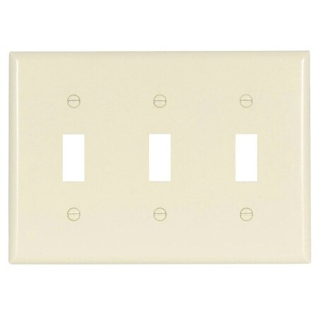 Eaton Wiring Devices Wallplate, 4-1/2 in L, 3-3/8 in W, 3 -Gang, Thermoset, Light Almond, High-Gloss 2141LA-BOX