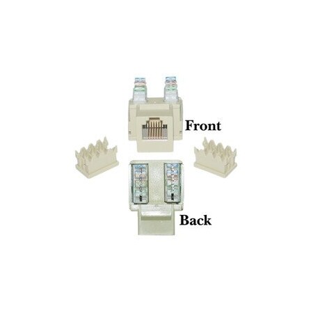 Cable Wholesale Keystone Insert, Beige, Phone/Data Jack, RJ11 / RJ12 Female to 110 Type Punch Down 320-120IV