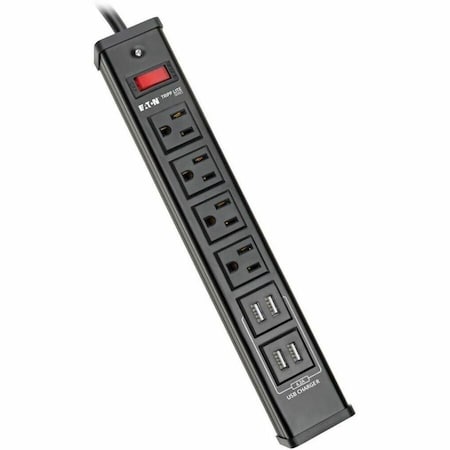 Eaton Tripp Lite Series 4-Outlet Surge Protector with 4 USB Ports 4.2A Shared - 6 ft. 1.83 m TLM446USBB