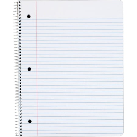 Tops Products WIREBOUND 1-SUBJECT NOTEBOOK, COLLEGE RULE, 11 X 8-1/2, WHITE, 100 SHEETS/PAD 65161