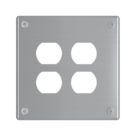 Legrand Wall Plate, 5.54" W, Stainless Steel WSP62D1PS