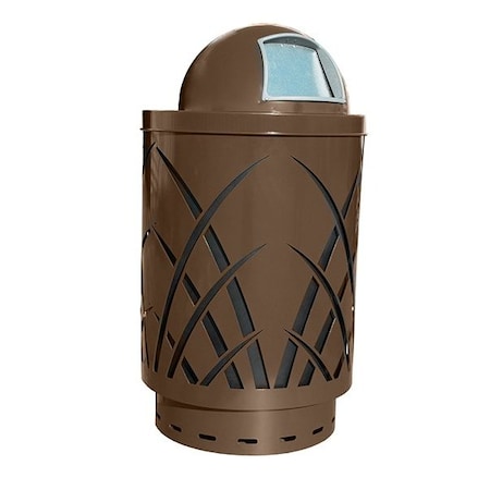 Witt Industries Brown Outdoor Receptacle with Sleek Design with Dome Top SAW40P-DT-BN