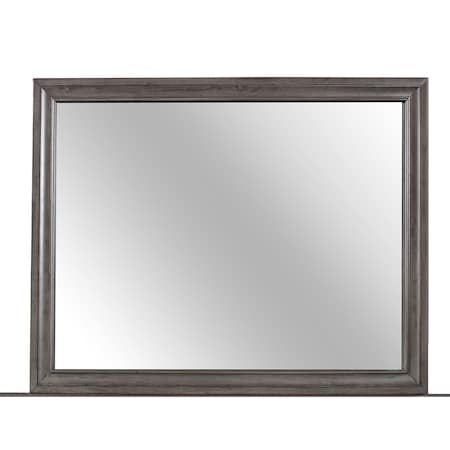 Homeroots 37" Gray Wood Framed Accent Mirror 478625