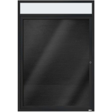 Aarco Enclosed Letter Board Directory w/ Powder Coated Black Aluminum Frame and Header, 48''Hx36''W, 1 Door ADC4836HBK