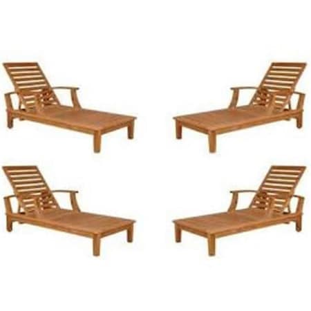 Anderson Teak Brianna Sun Lounger with Arm - Pack of 4, 4PK Set SL-109