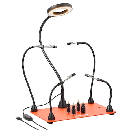 Vevor Magnetic Helping Hands Soldering Station 3X LED Magnifying Lamp 4 PCB Holders LFS0204