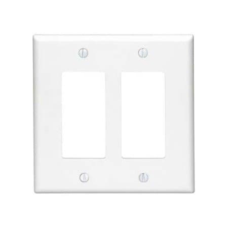 Leviton Wall Plate, Duplex Outlet, Ivory, Nylon PJ262-I