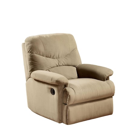 Homeroots 35" Beige Microfiber Recliner 374160