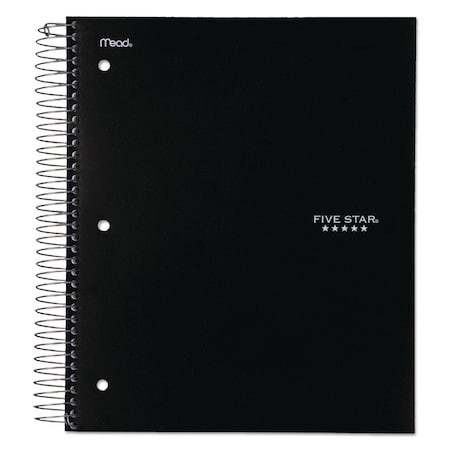 Five Star Wirebound Notebook, 5-Subject, Medium/College Rule, Black Cover, (200) 11 x 8.5 Sheets 72081