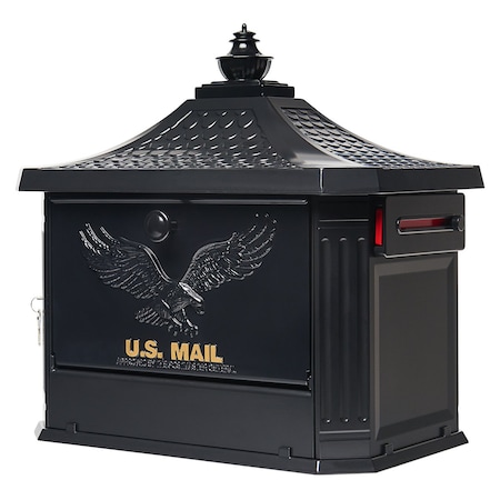Architectural Mailboxes Hamilton Premium Post-Mount Security Mailbox, Black HM200BAM