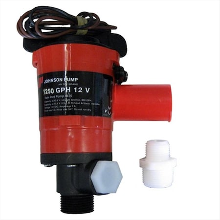 Johnson Pump 729321481038 Twin Port 1000 GPH Livewell Aerating Pump 12V PV1799827