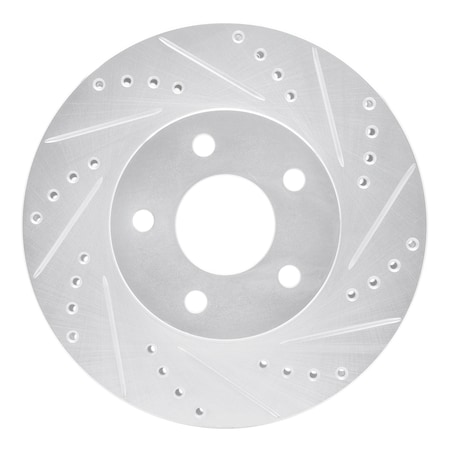 Dynamic Friction Co DFC Brake Rotor - Drilled and Slotted - Silver 631-47036R