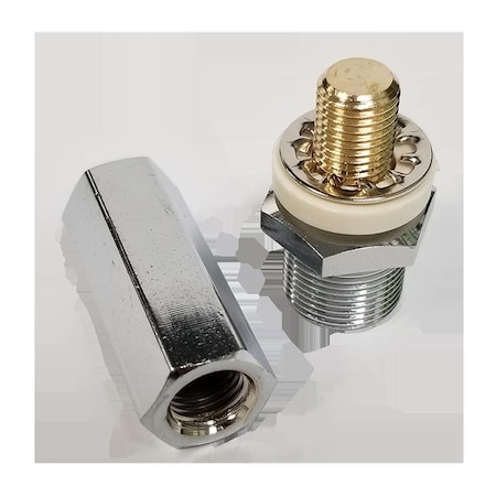 Skilledpower Chrome Plated Stud with Long Hex Nut So239 SK981636