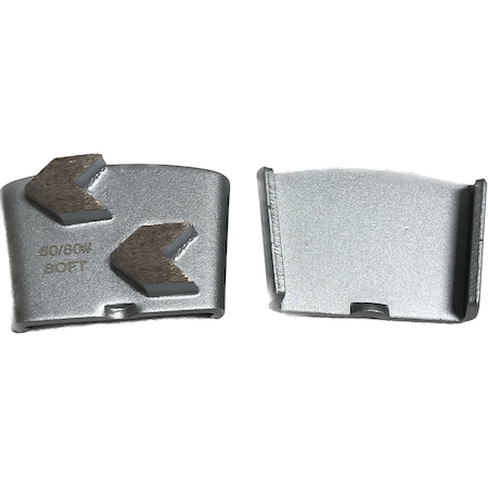 Vantage Product Diamond Grinding Disc for EZ Change Grinders, 2 Arrow Segment, 60/80 Grit, Soft Bond M-EZ-2A6080-S