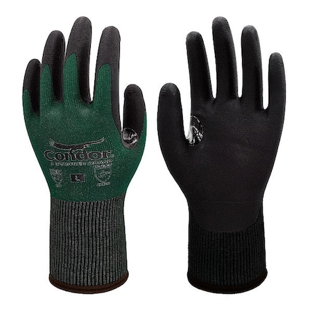 Condor Coated Cut-Resistant Gloves, Cut Level A2 , Nitrile , Micro Foam , L 12 PK GGS_114460
