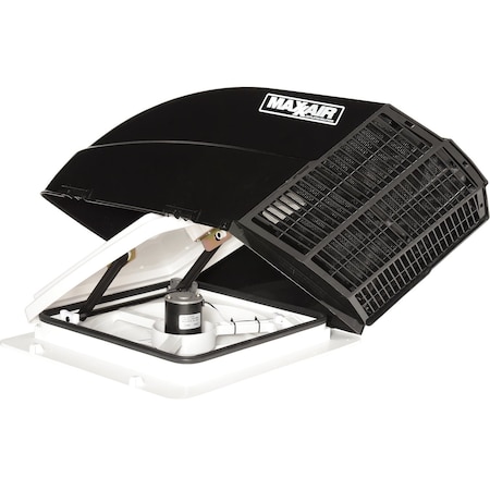 Maxxair Vent Exterior Mount, Dome Type Ventilation Cover, Vented On One Side, Black, Polyethylene 00-955002