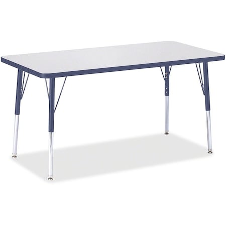 Jonti-Craft Berries Rectangle Activity Table, 24 in. x 48 in., A-height, Freckled Gray/Navy/Gray 6403JCA112