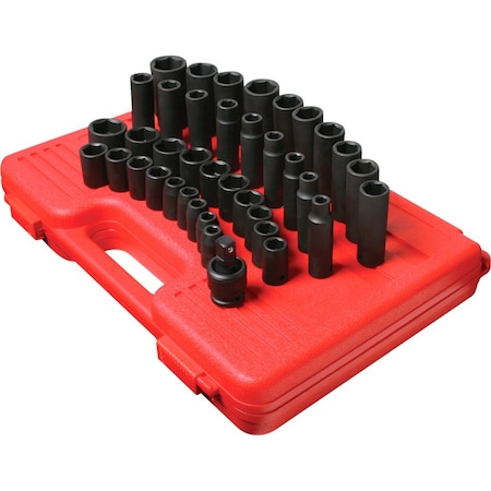 Sunex 1/2" Drive Deep Impact Socket Set, SAE, 39 pcs 2668