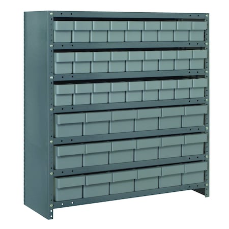 Quantum Storage Systems 7 SHELF CLOSED UNIT W/45 GRAY BINS CL1839-624GY