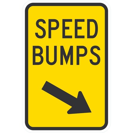 Lyle Speed Bumps (w/Arrow Pointing Bottom Right), 12x18, Engineer Grade, Yellow G-3264-EG_12x18