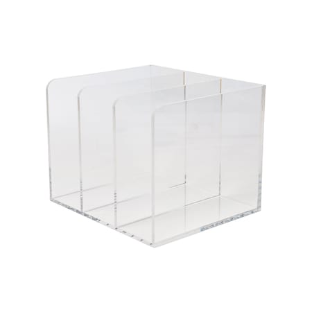 Martha Stewart Brody Acrylic 3 Section File Holder Office Desktop Organizer, 8.5 x 6.5 GS-TS007-CLR-MS