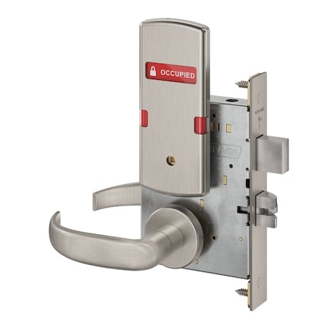 Schlage Grade 1 Privacy W/ Deadbolt Mortise Lock, 17 Lever, A Rose, Satin Stainless Steel L9440 17A 630 OS-OCC