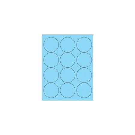 Bubblefast 2 1/2'' Fluorescent Green Circle Laser Labels-12 Labels per Sheet BFLL194BE