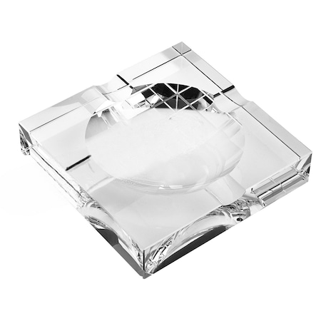 Homeroots 7" Clear Crystal Square Tabletop Cigar Ashtray 375763