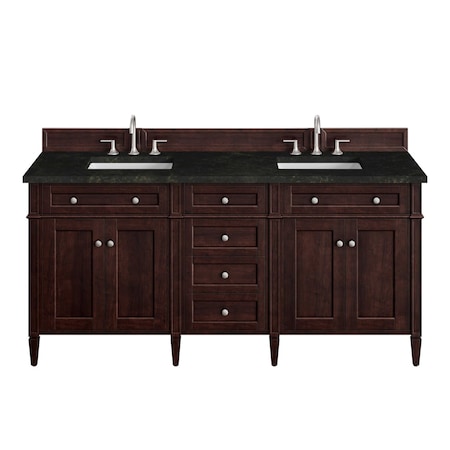 James Martin Vanities Brittany 72" Double Vanity, Burnished Mahogany, w/ 3 CM Phantome Eclos Top 650-V72-BNM-3PHT
