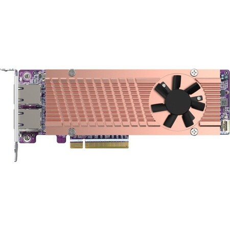 Qnap QM2 series, 2 x PCIe 2280 M.2 SSD slots, PCIe Gen4 x 8, 2 x AQC113C 10GbE NBASE-T port QM2-2P410G2T