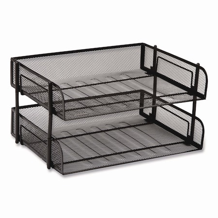 Mind Reader Stackable Paper Desk Tray Organizer, Letter Size, 10 x 13.5 x 2.5, Black, 2PK ESTACK2-BLK