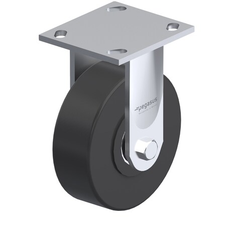 Pegasus Caster, Rigid Plate, Black Nylon, 1250 lb. P21R-NMB080K-14